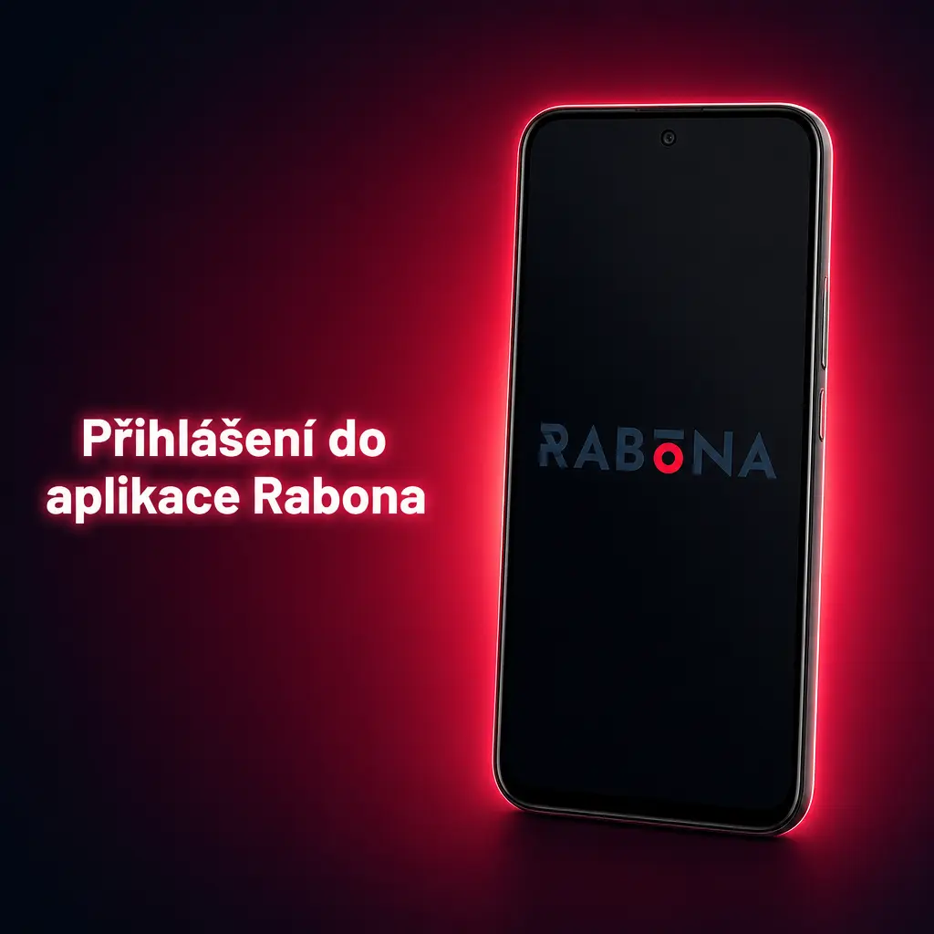 Přihlášení do aplikace Rabona – zadání e-mailu, hesla a potvrzení dvoufaktorového kódu pro vstup do účtu.