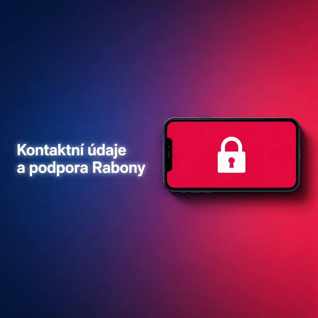 Kontaktní údaje a podpora Rabony: živý chat, e-mail, FAQ a formulář pro rychlé řešení dotazů hráčů