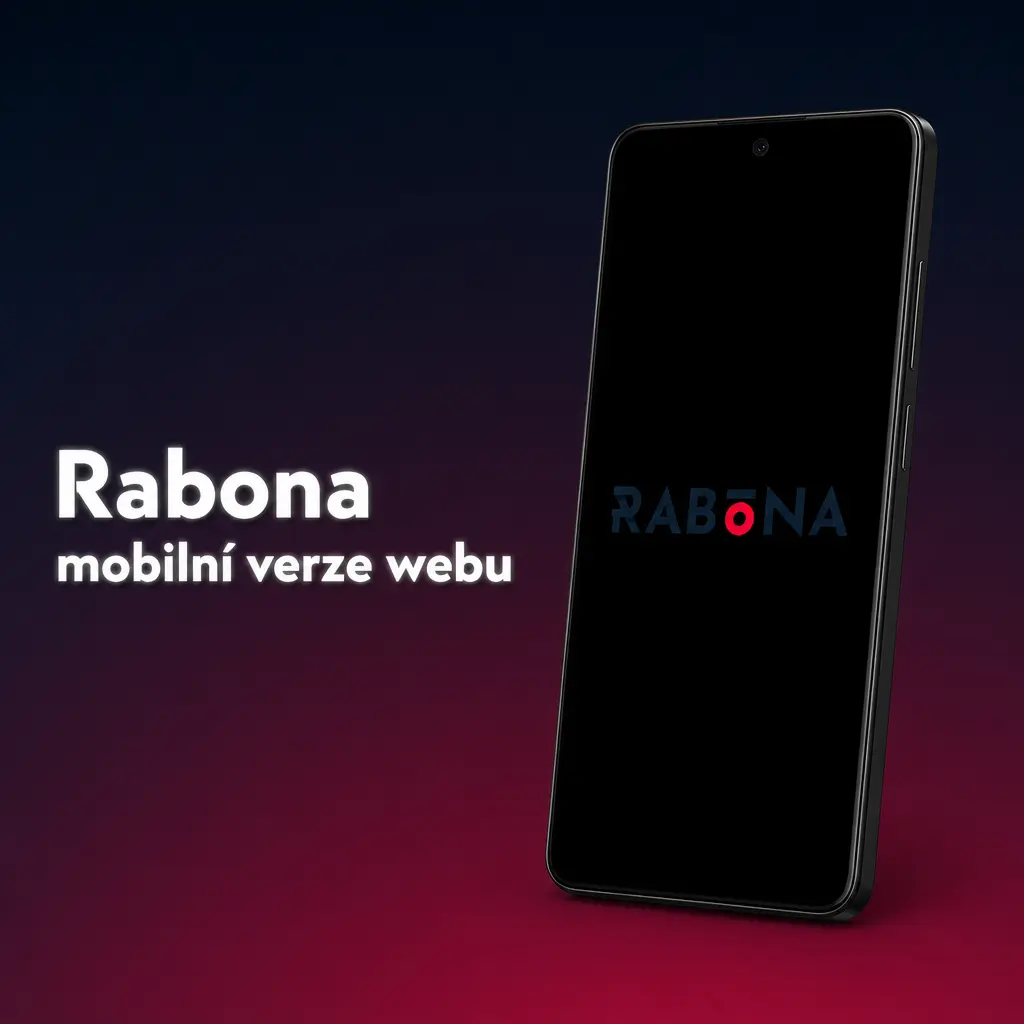 Mobilní verze webu Rabona s nabídkou sportovních sázek a casino her v prohlížeči