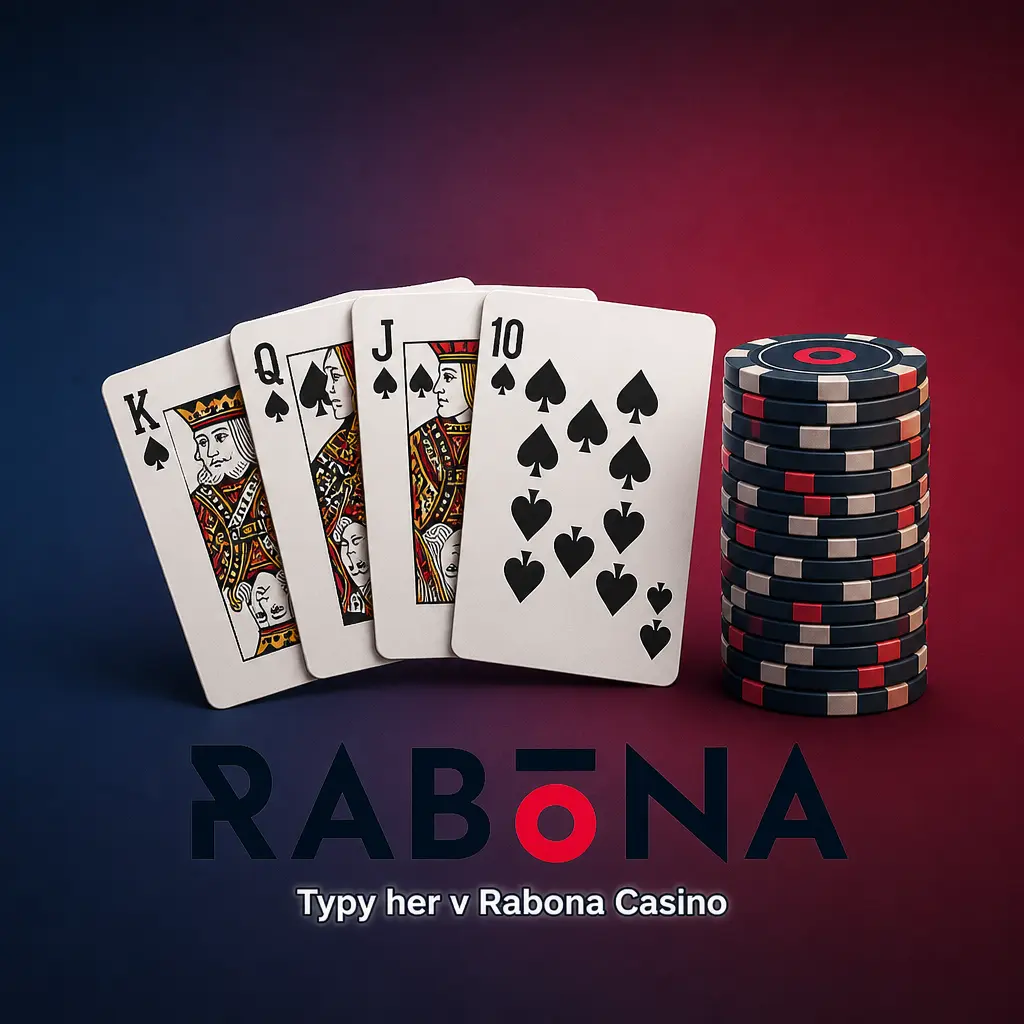 Přehled typů her v Rabona Casino: výherní automaty, jackpoty, stolní hry, crash hry, video poker a stírací losy.