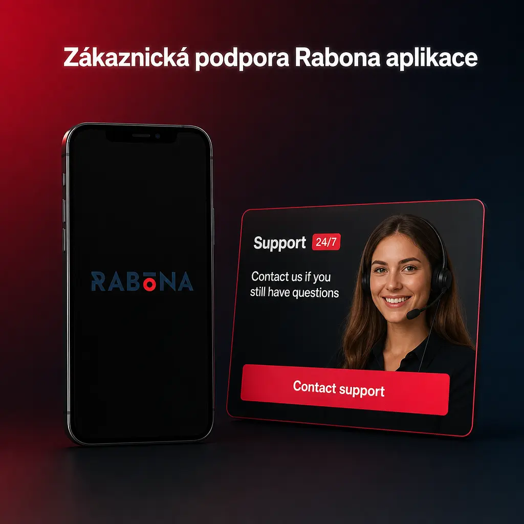 Zákaznická podpora Rabona aplikace – live chat 24/7, e-mail a FAQ pro rychlou pomoc uživatelům